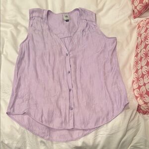 CAbi Purple Button Down Blouse Relaxed Fit